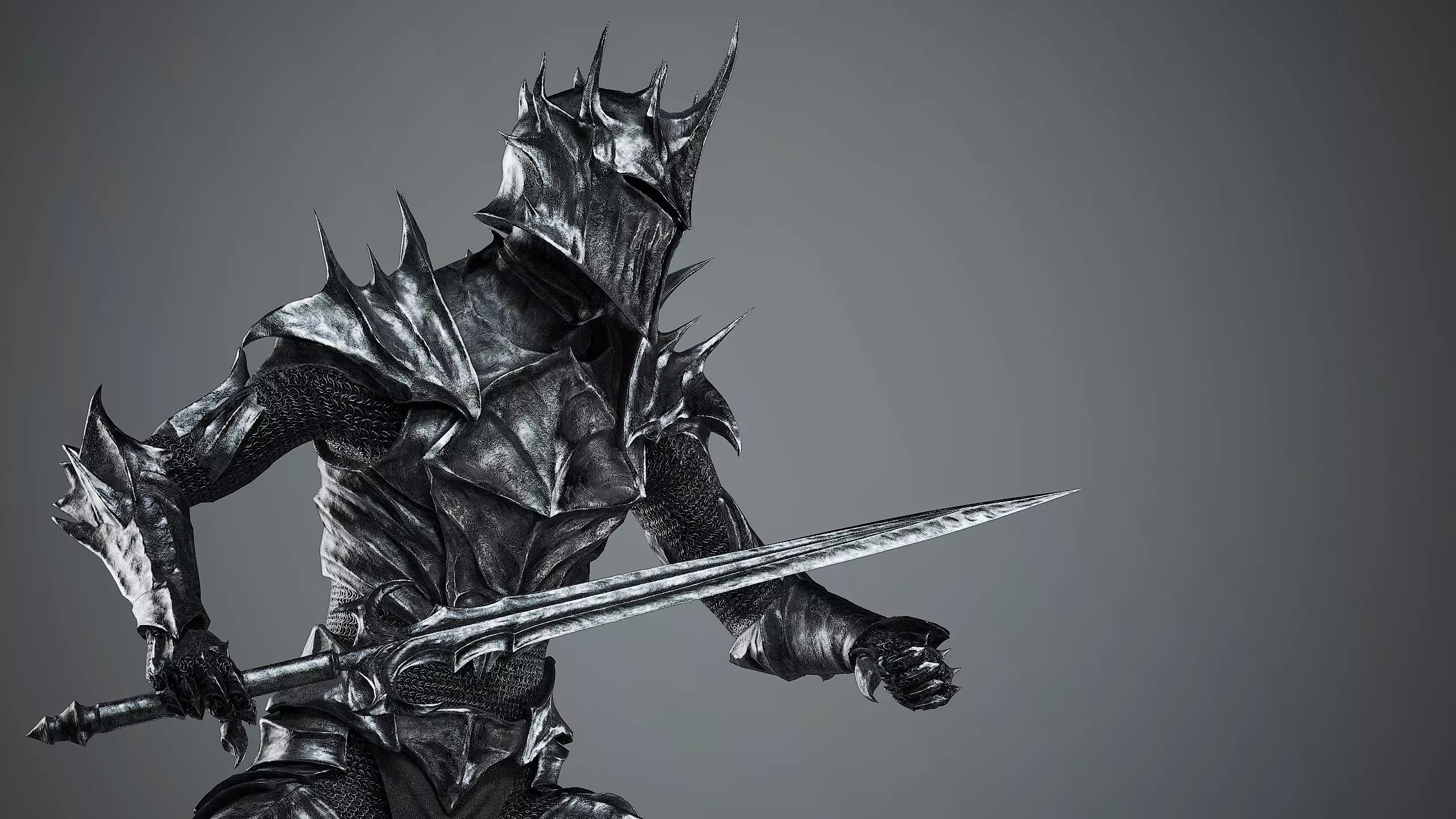 Dark Lord Armor Game Ready Low-poly 3D model_8