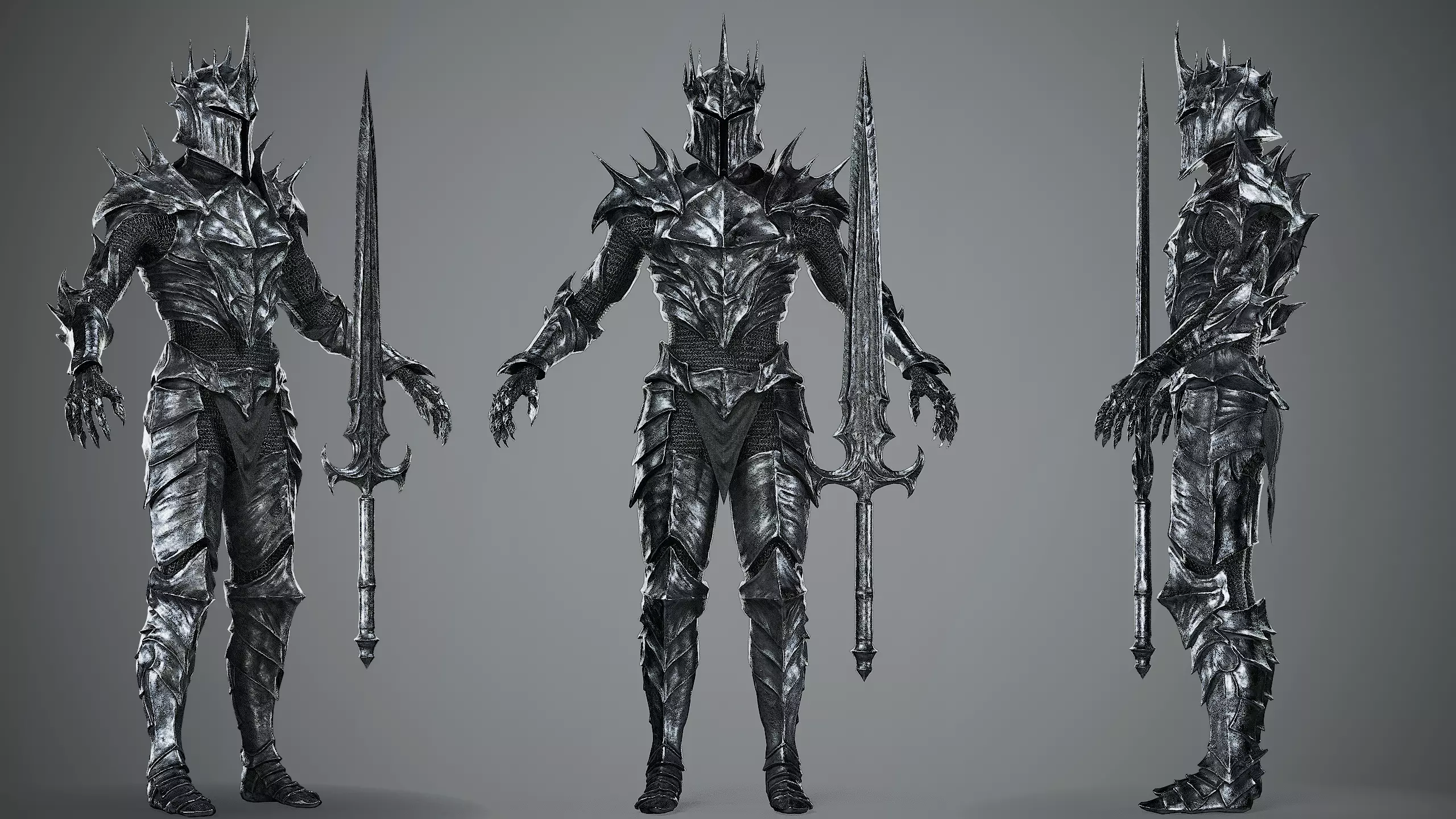 Dark Lord Armor Game Ready Low-poly 3D model_12