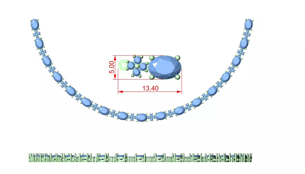 Diamond Necklace 3dm stl renders animation videos details 3D print model_12