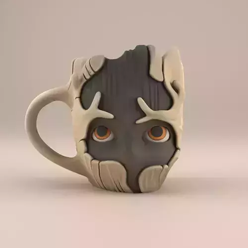 Baby Groot Mug Planter 3D Model File STL