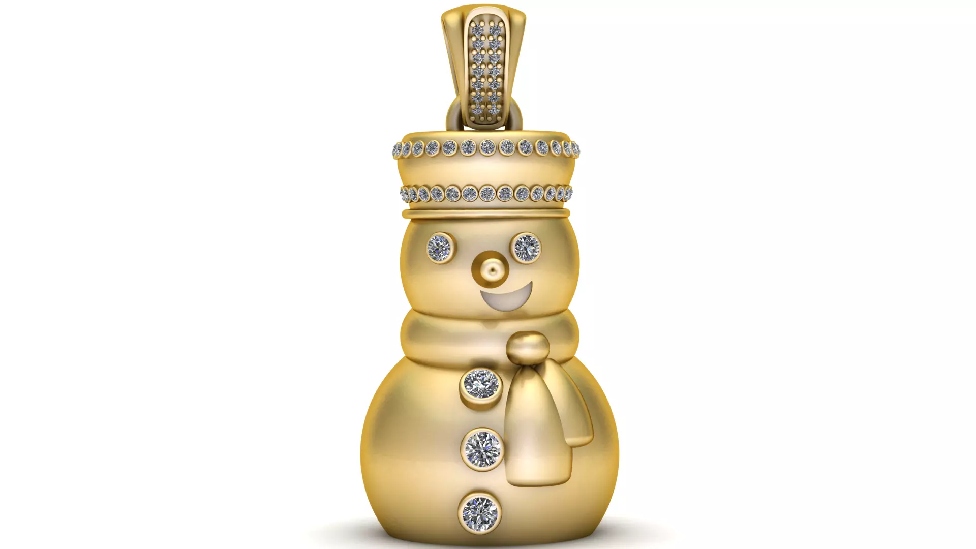 Christmas Snowman Pendant 3D print model_0