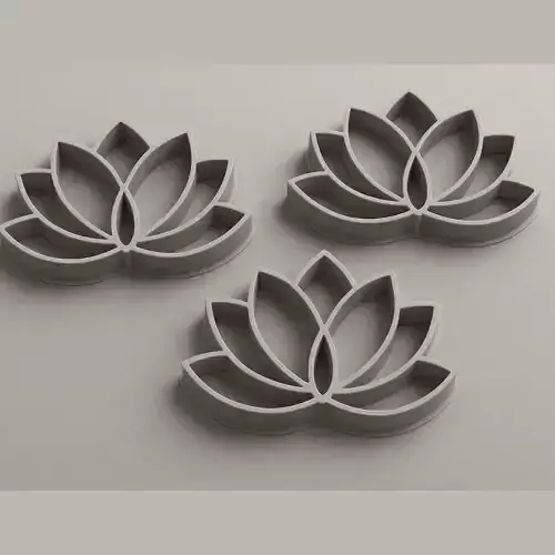 Lotus-shaped cookie cutters 3d print STL