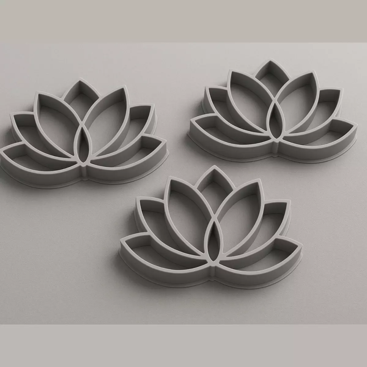 Lotus-shaped cookie cutters 3d print STL 3D print model_0