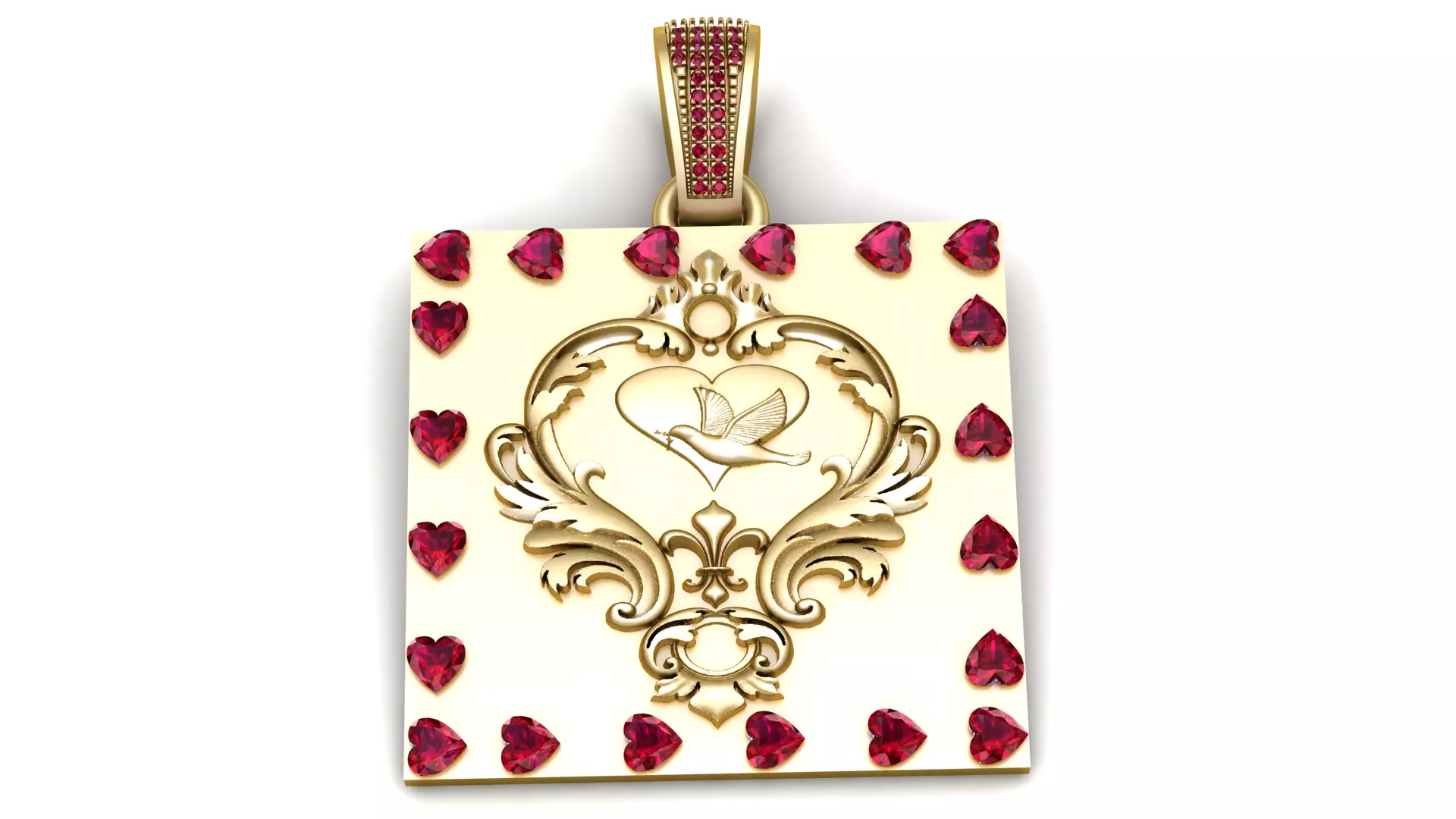Ruby Heart Pendant 3D print model
