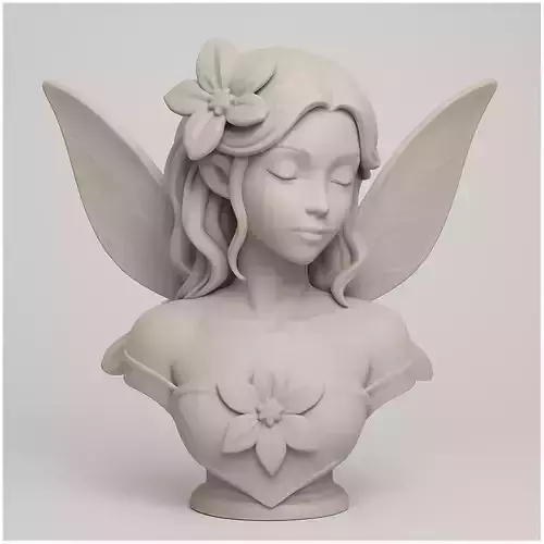Fairy Blossom Bust Girl 3d print STL