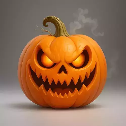 Carved Halloween Pumpkin with Face 3D Print STL