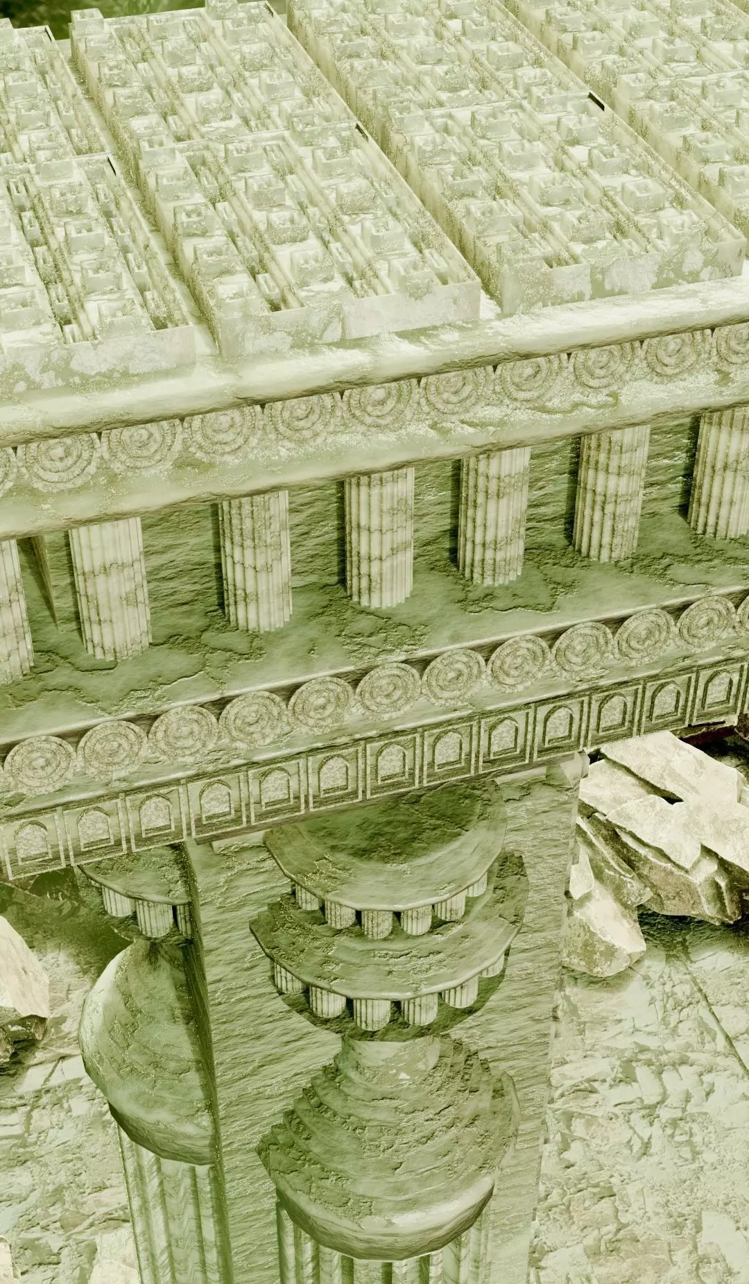 ancient ruins gateway 3D model - fantasy temple arch 3D model_6