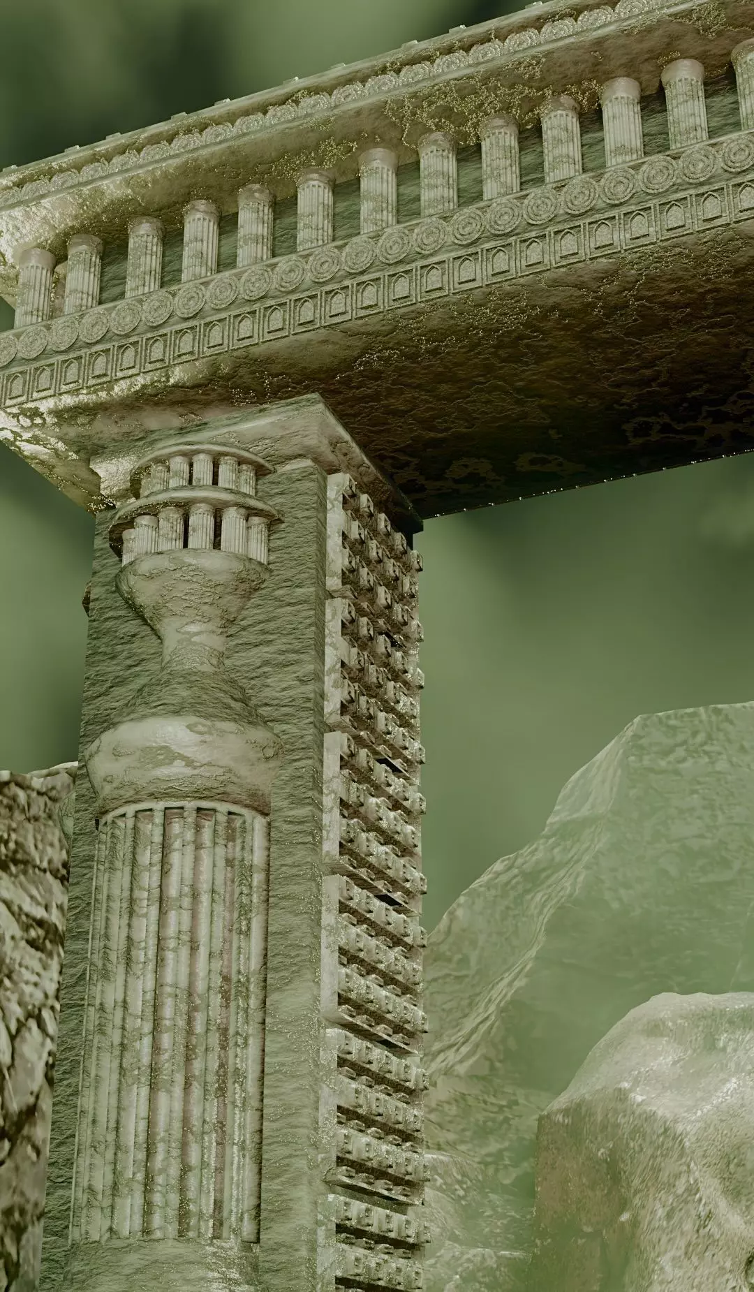 ancient ruins gateway 3D model - fantasy temple arch 3D model_9