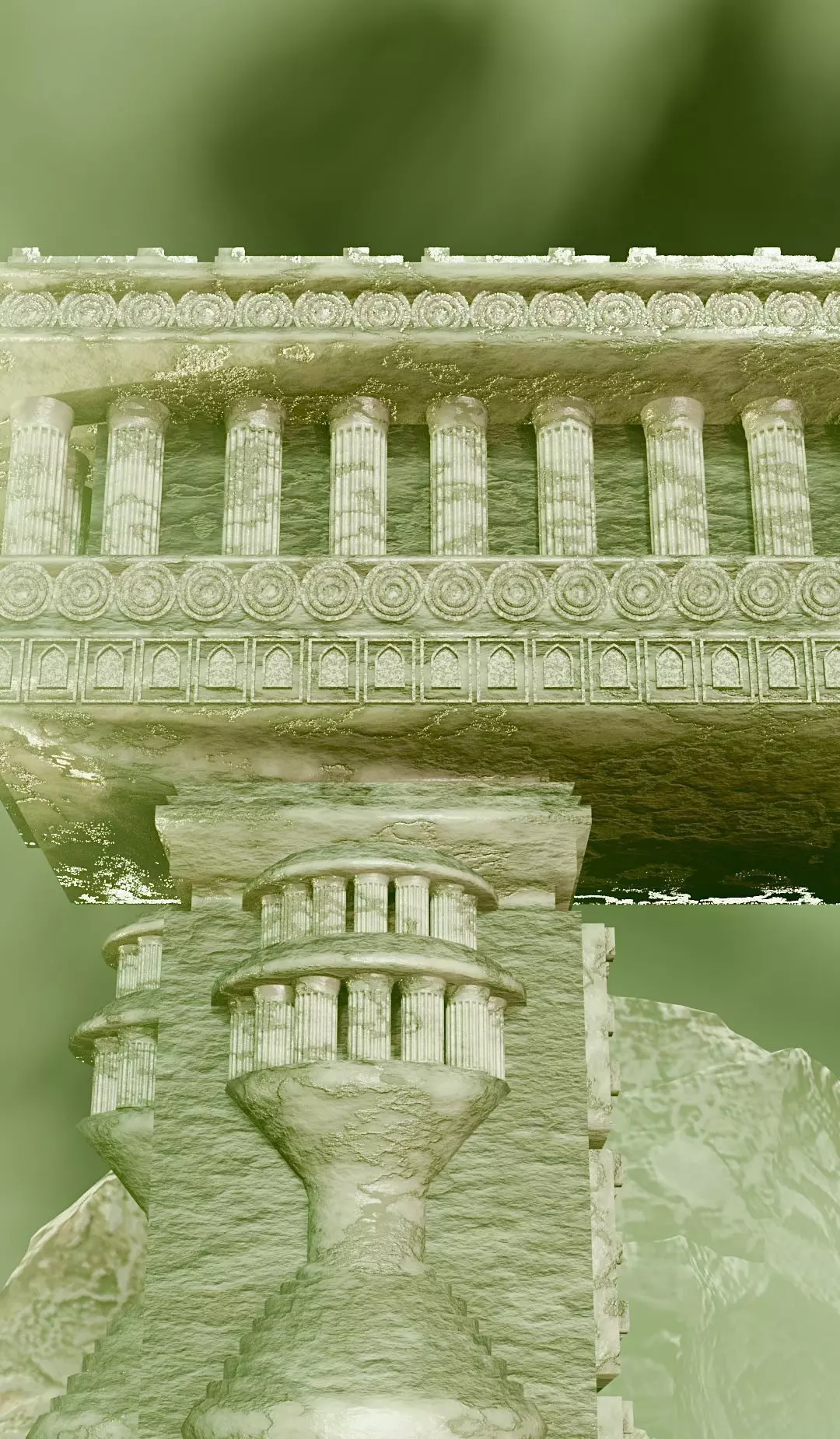 ancient ruins gateway 3D model - fantasy temple arch 3D model_5