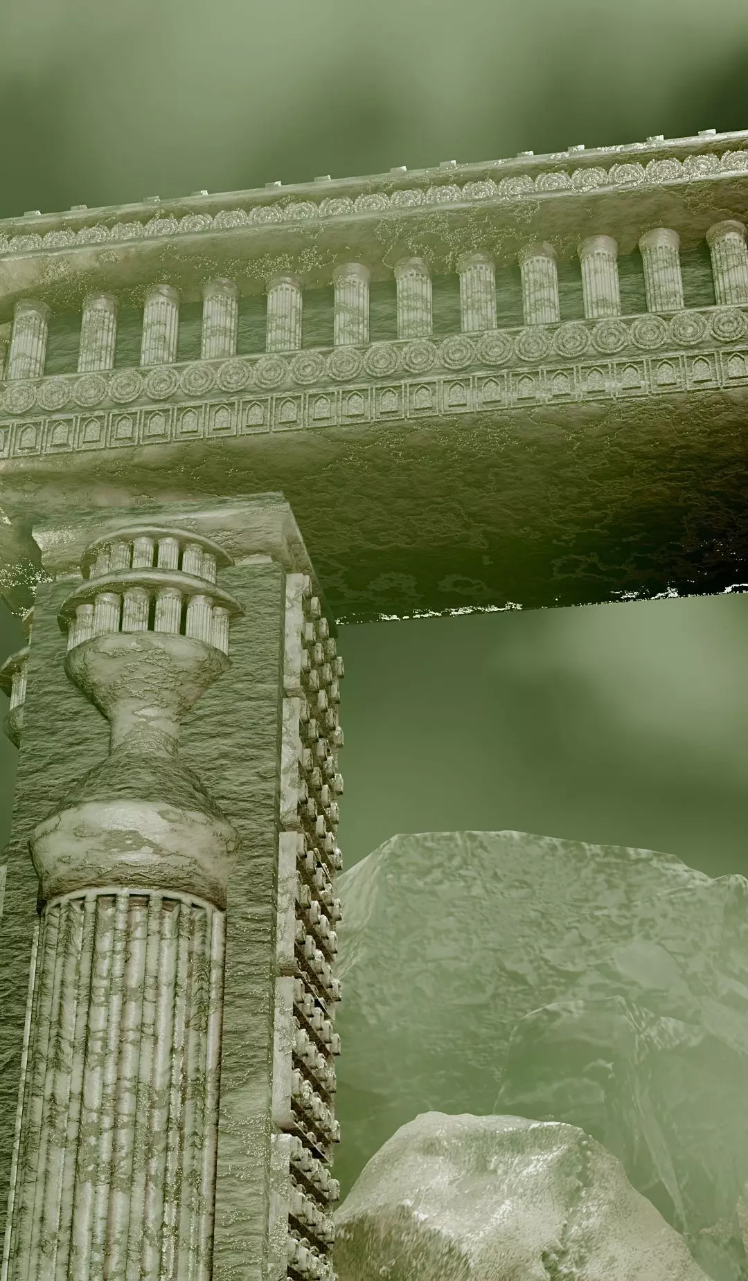 ancient ruins gateway 3D model - fantasy temple arch 3D model_4