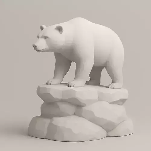 A Standing Bear Statue 3D Print STL