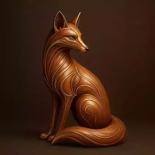 Fox Elegant Art 3D print model