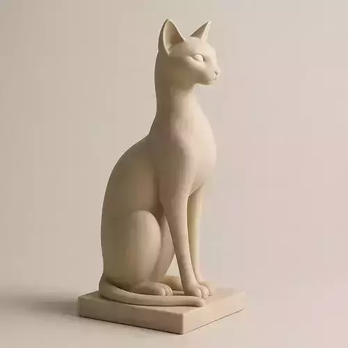 Elegant Cat Statue Modern Decor