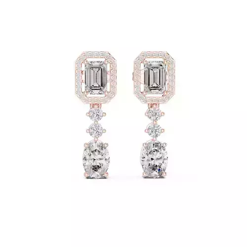 Diamond Drops Earrings 3dm stl renders 360 animation videos  3D print model