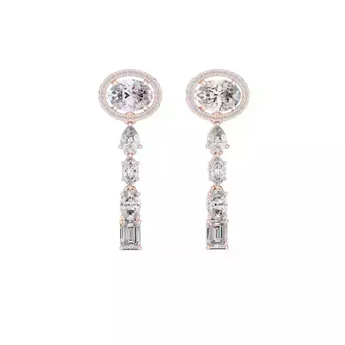 Diamond Drops Earrings 3dm stl renders 360 animation videos  3D print model