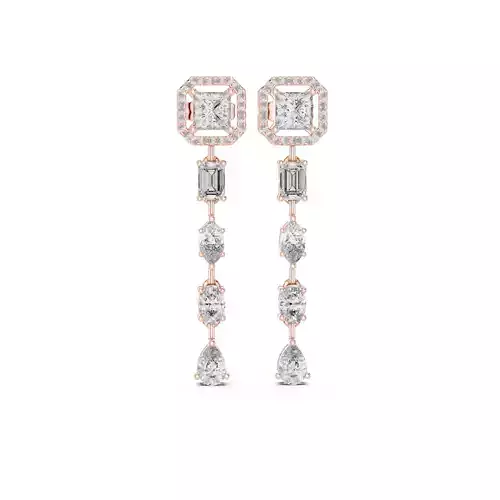 Diamond Drops Earrings 3dm stl renders 360 animation videos  3D print model