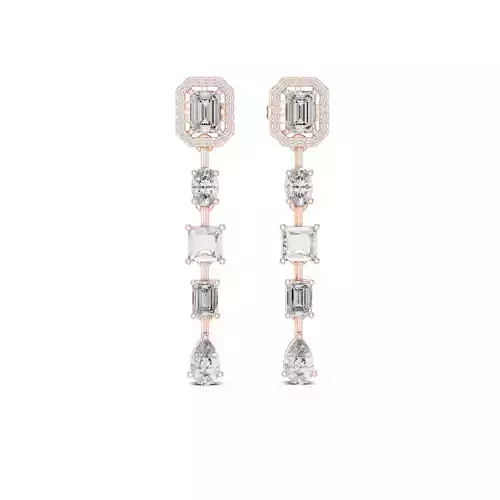 Diamond Drops Earrings 3dm stl renders 360 animation videos 3D print model