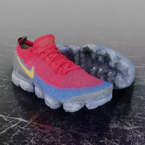 NIKE AIR VAPORMAX FLYKNIT 3D SHOES MAROON BLUE AND GOLD