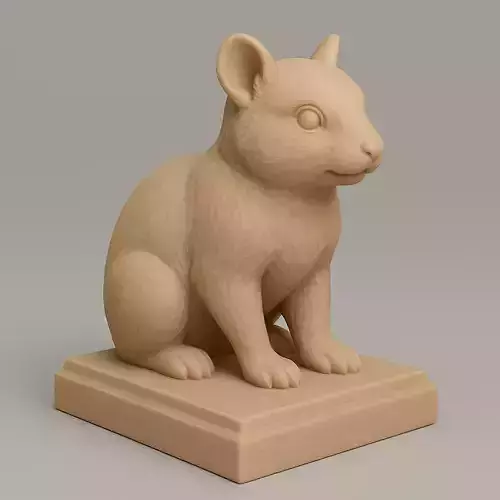 A Sitting Mouse Figurine