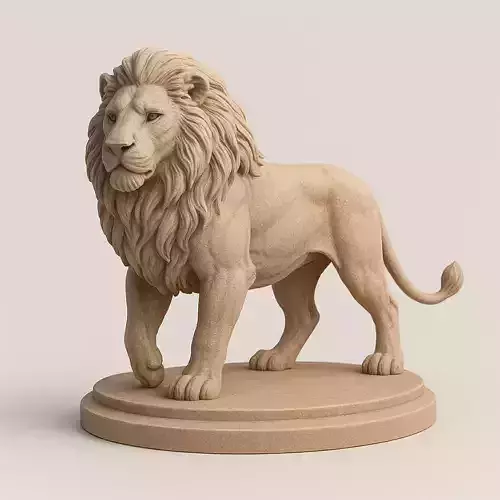 A Standing Lion Statue