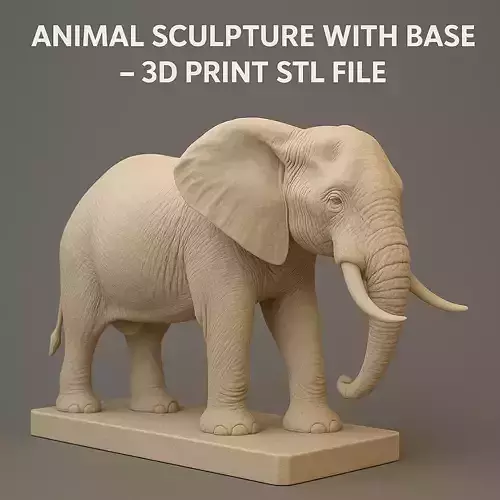 Elephant Sculpture with Base 