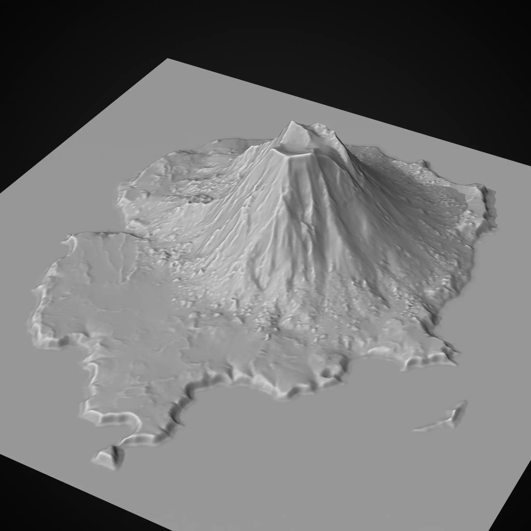 Volcanic Island Terrain Base Mesh with Erosion and Height Masks 3D model_2