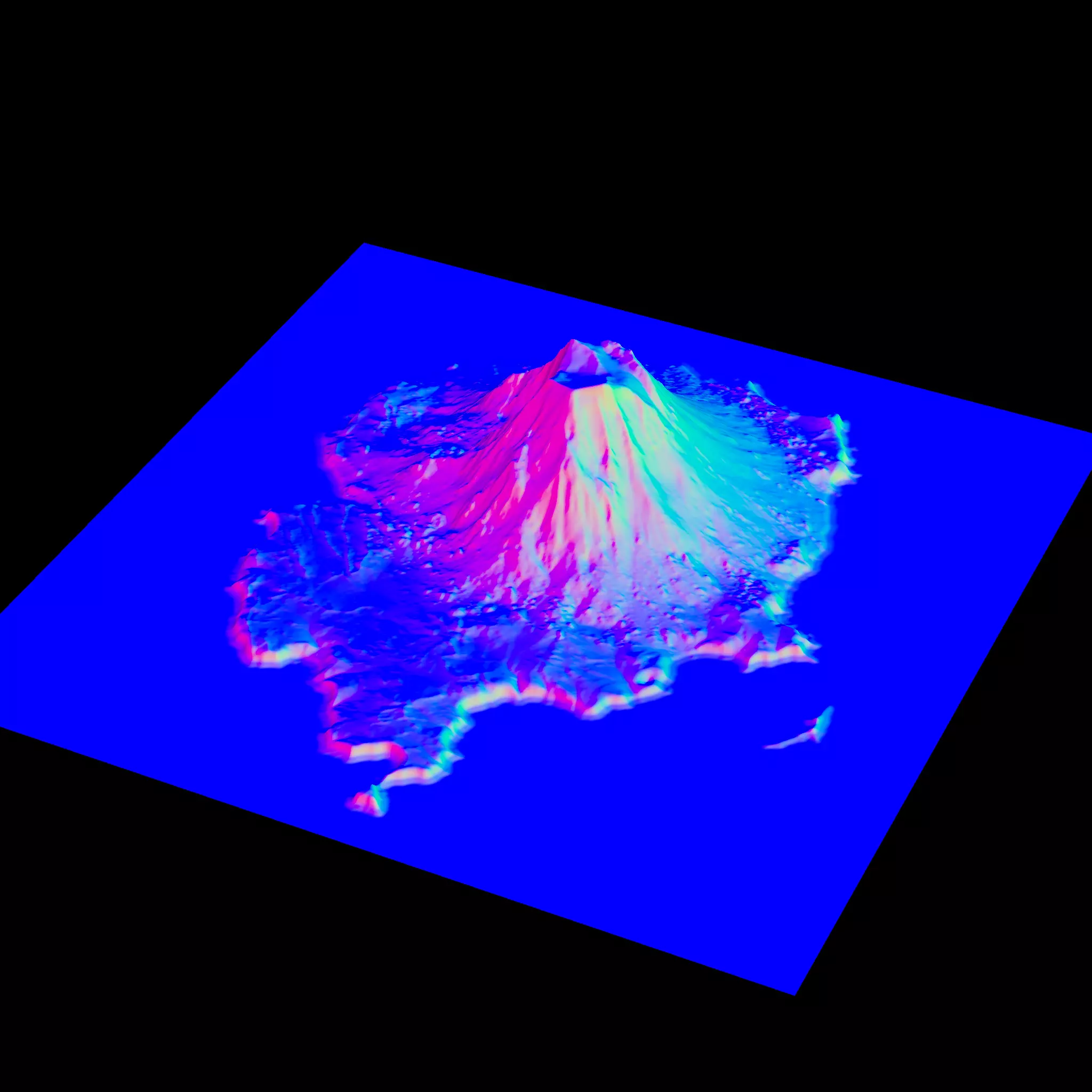 Volcanic Island Terrain Base Mesh with Erosion and Height Masks 3D model_6