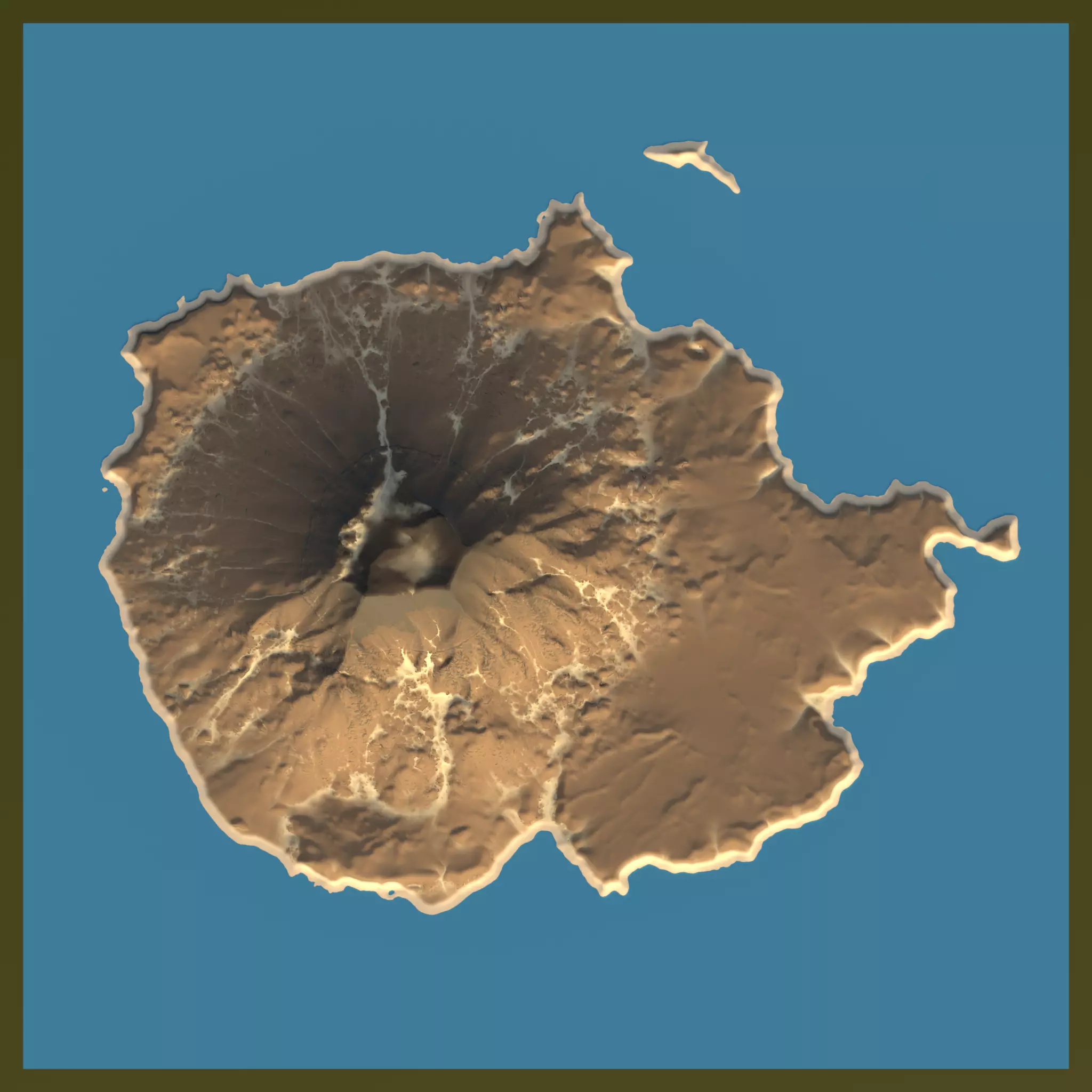 Volcanic Island Terrain Base Mesh with Erosion and Height Masks 3D model_7