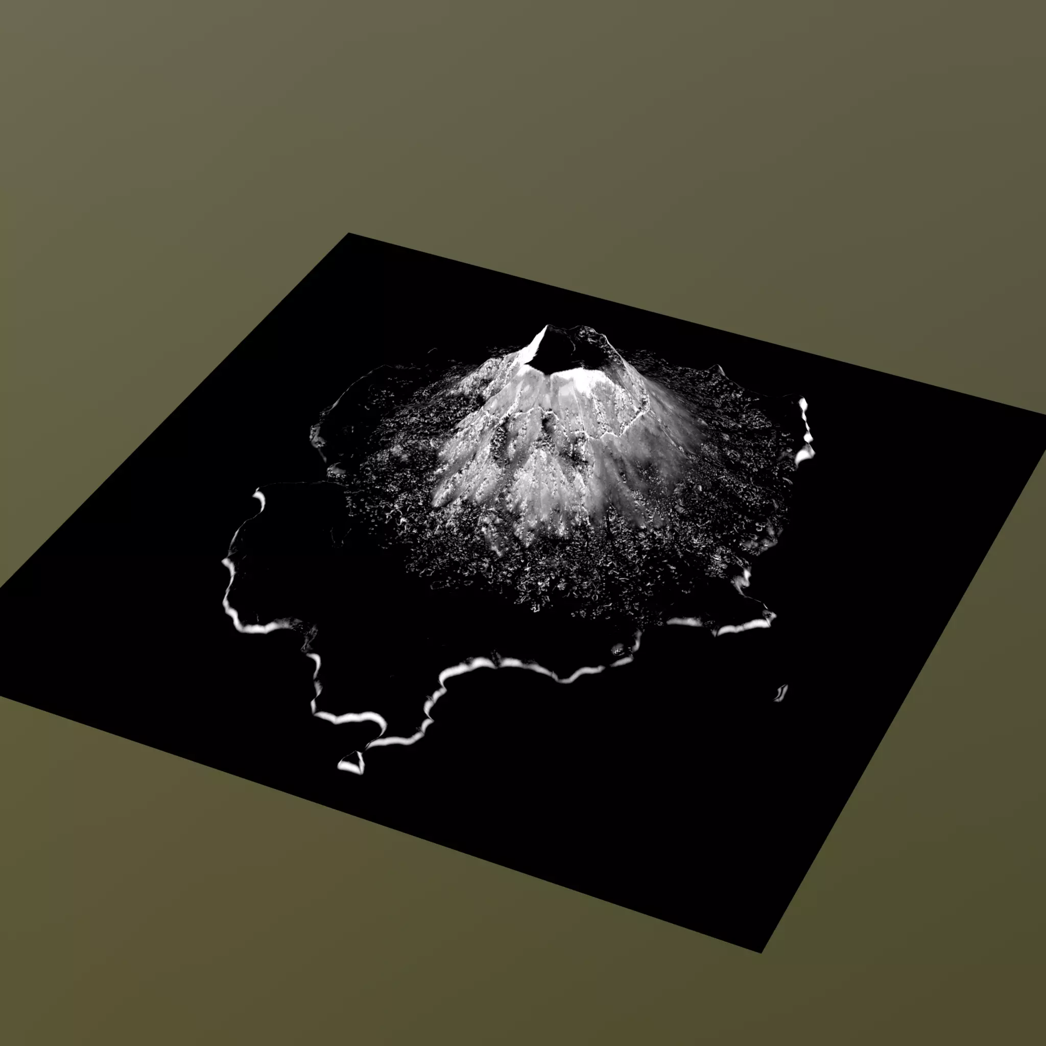 Volcanic Island Terrain Base Mesh with Erosion and Height Masks 3D model_3