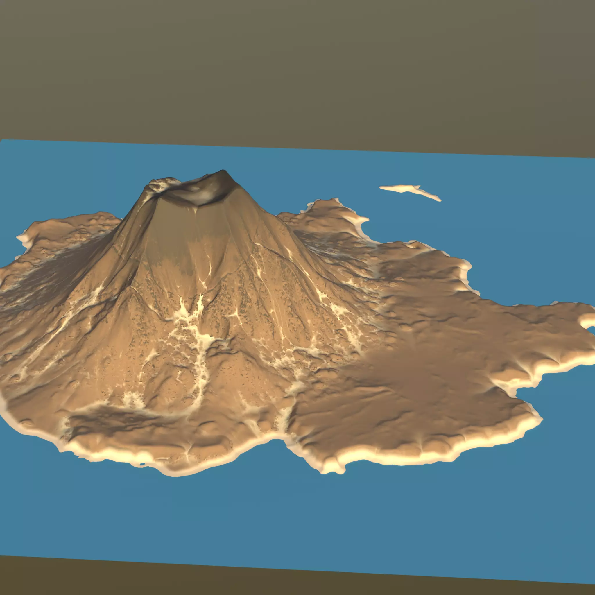 Volcanic Island Terrain Base Mesh with Erosion and Height Masks 3D model_13