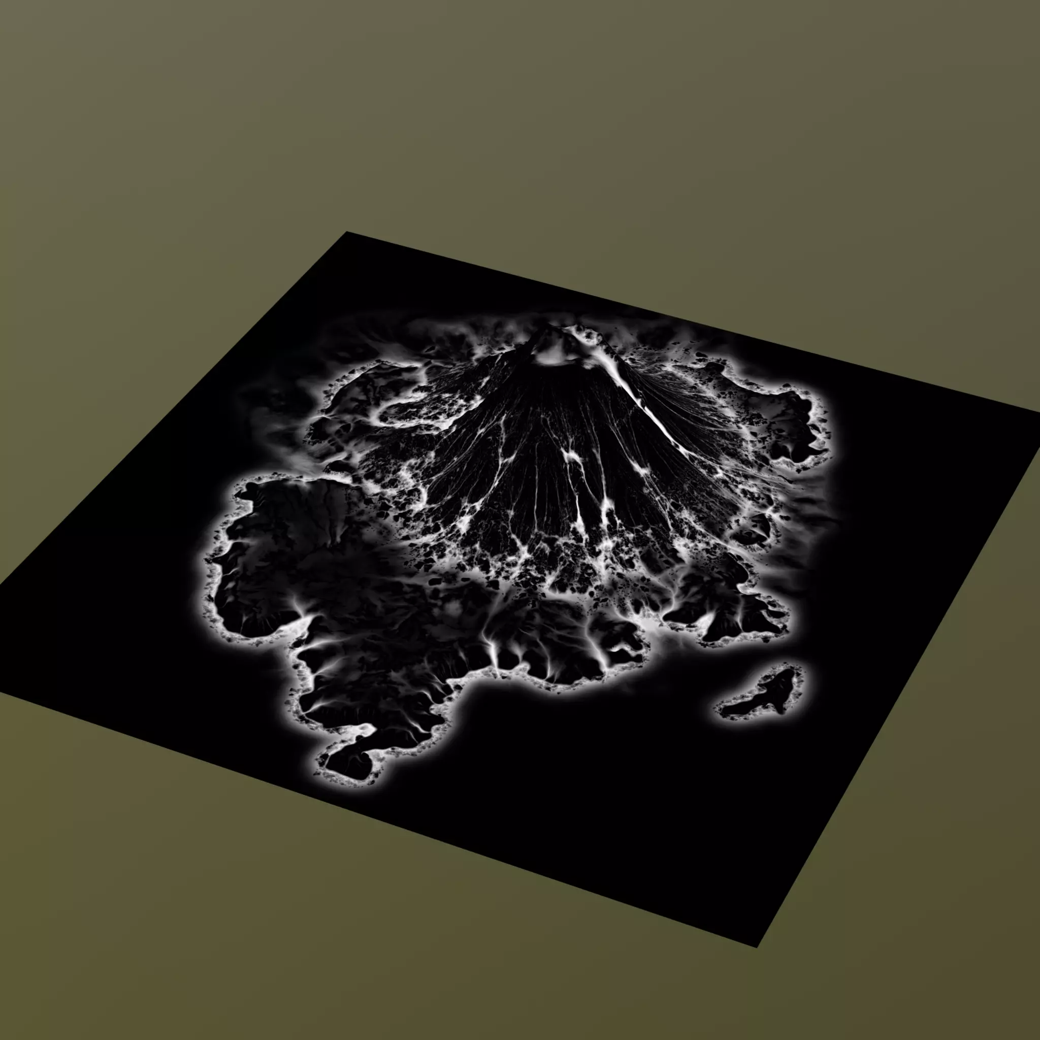 Volcanic Island Terrain Base Mesh with Erosion and Height Masks 3D model_4