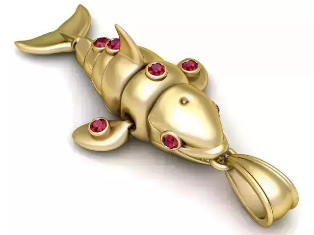 Shark pendant  3D printable model  