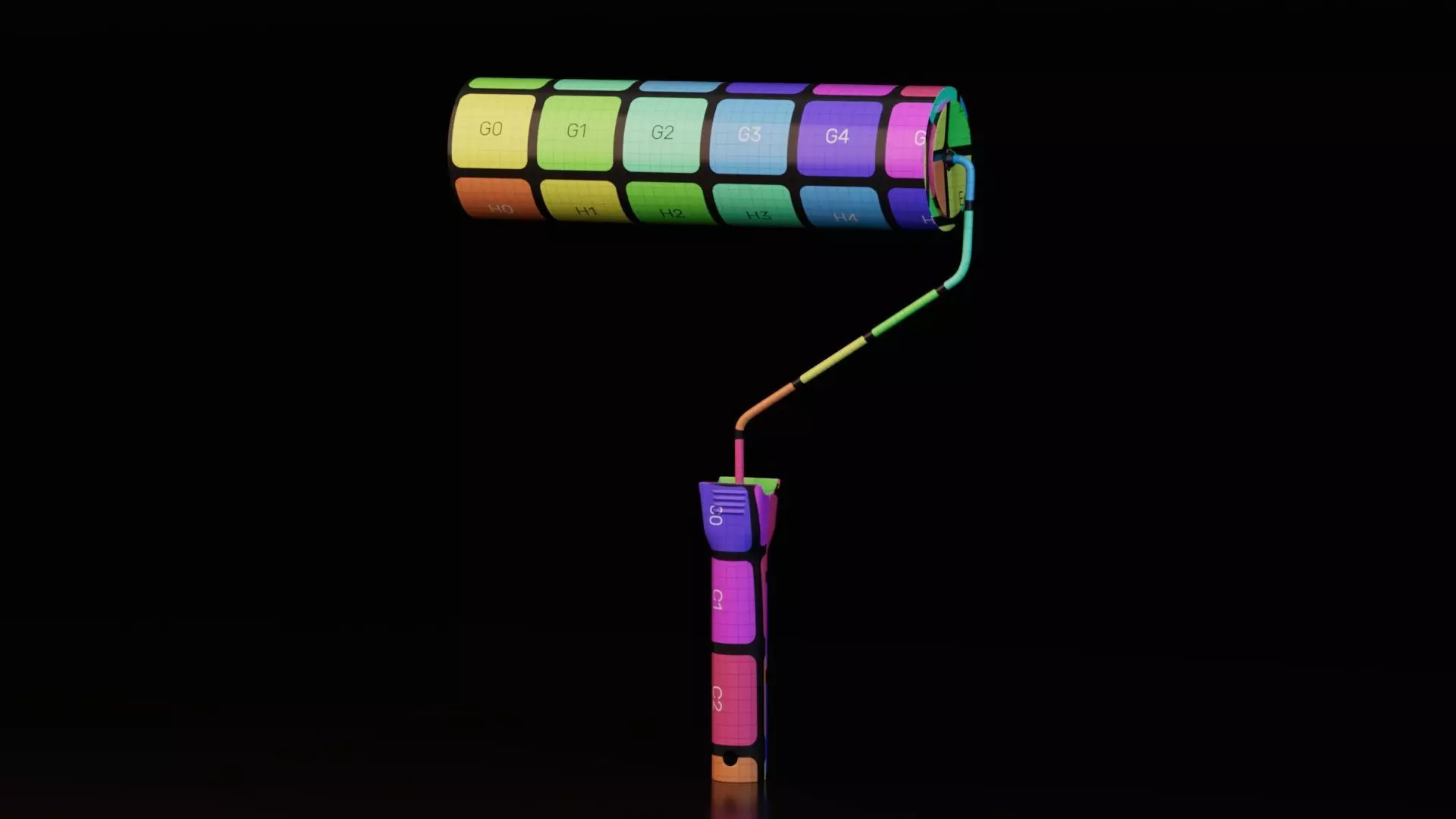 Paint Roller Free low-poly 3D model_11