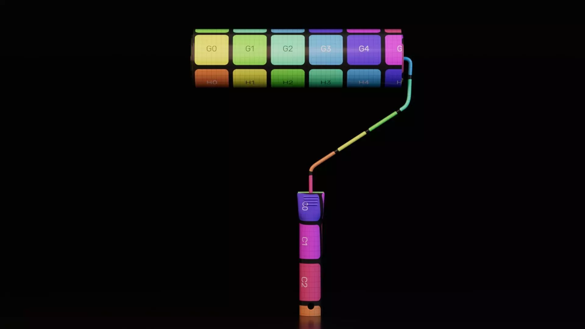 Paint Roller Free low-poly 3D model_9