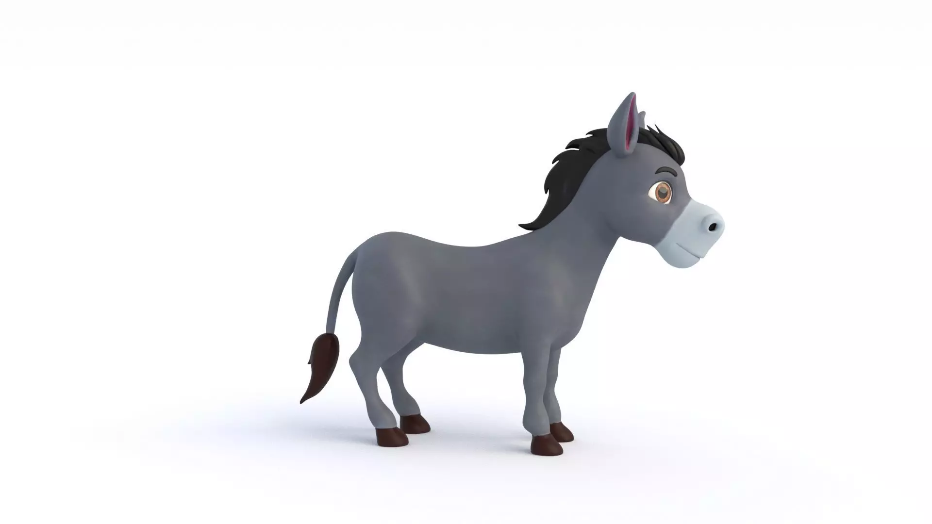 Cartoon Donkey 3D model_3