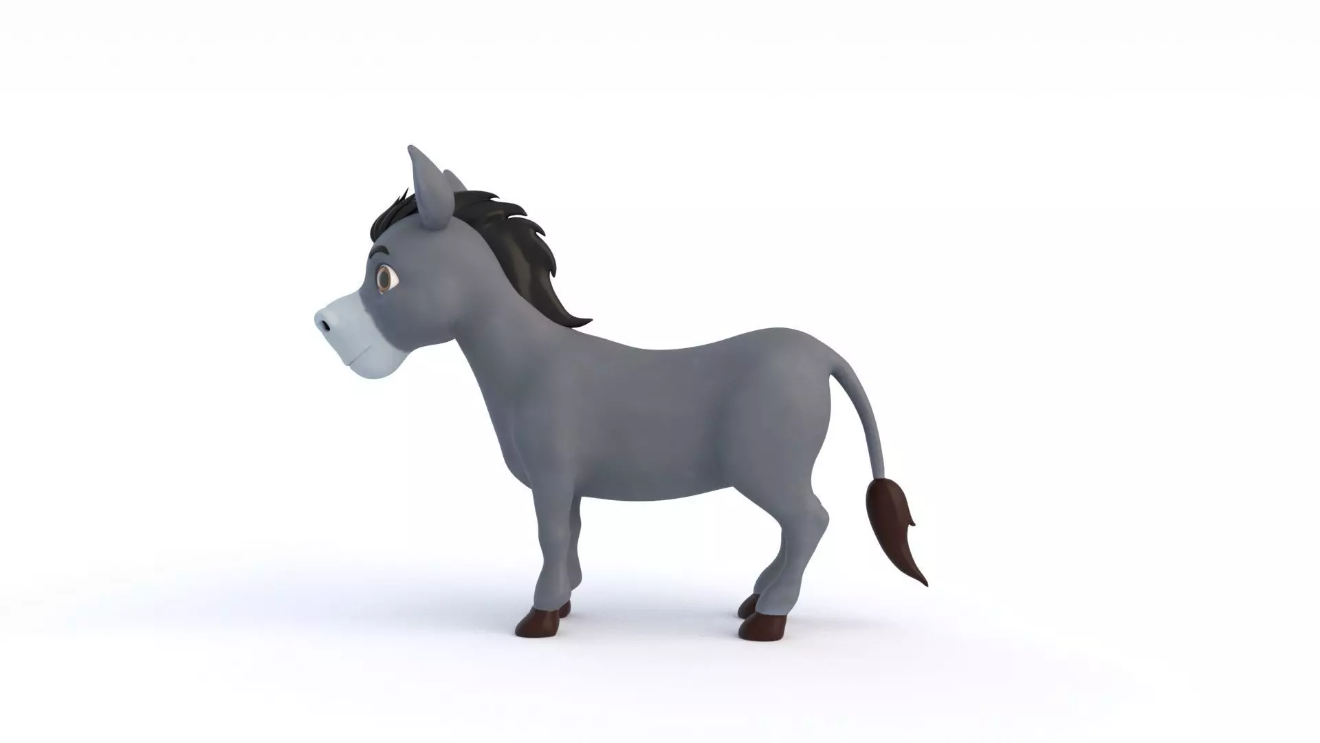 Cartoon Donkey 3D model_10