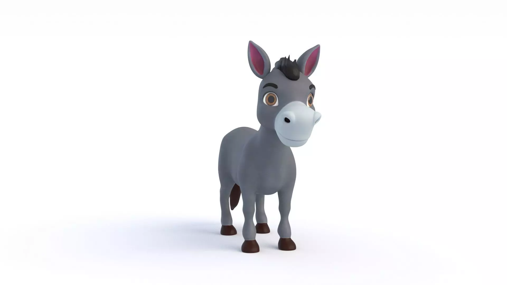 Cartoon Donkey 3D model_2