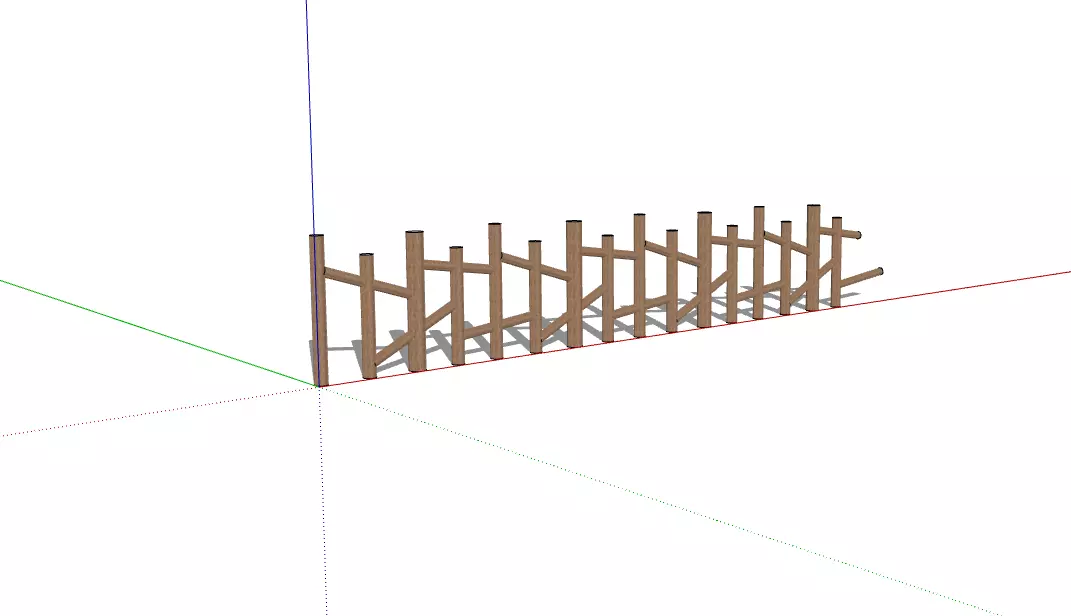 60 Wooden Fence Collection SketchUp SKP Models 3D model_0