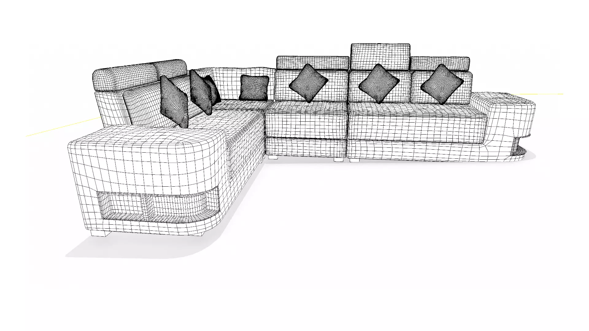 L Shape Sofa PBR Textured Low-poly 3D model_8