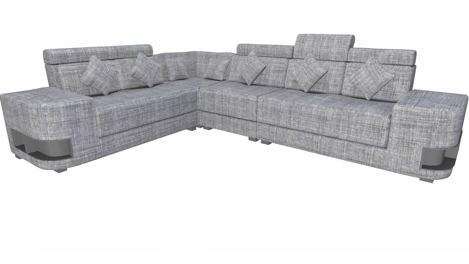 L Shape Sofa PBR Textured Low-poly 3D model_0