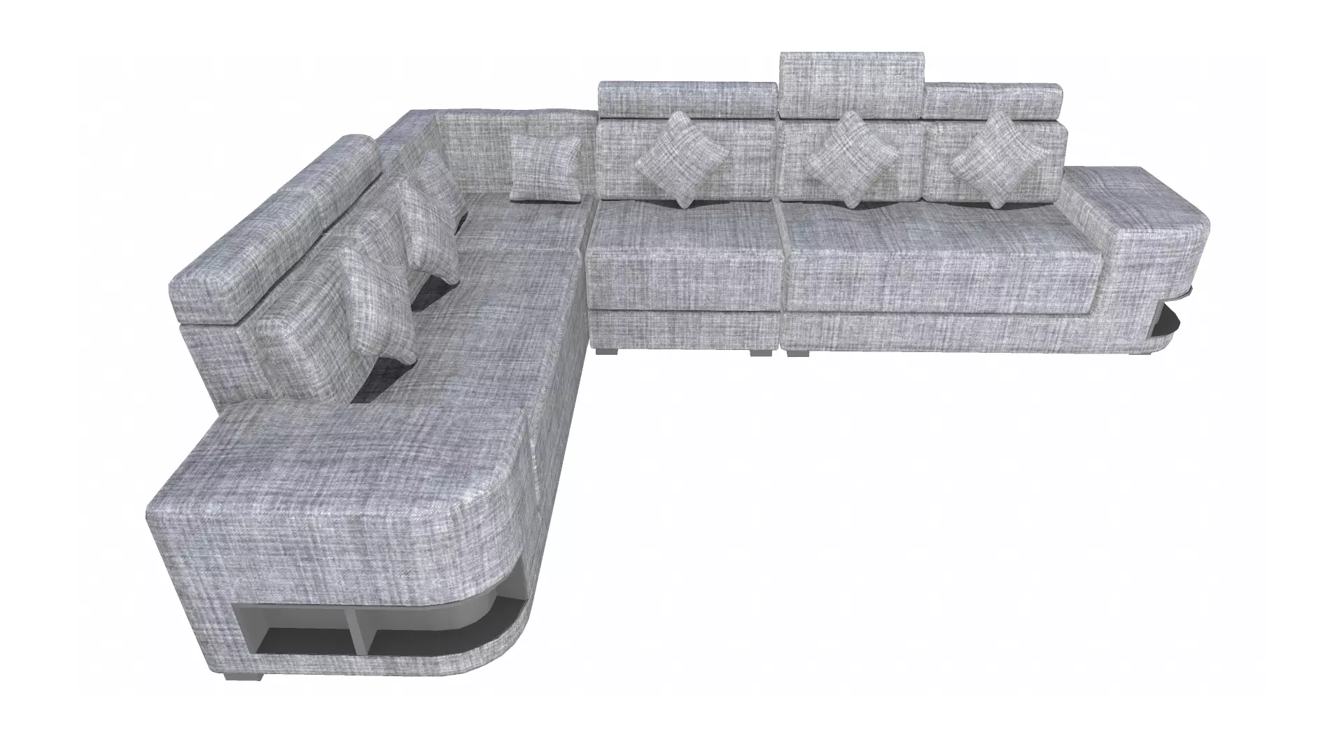 L Shape Sofa PBR Textured Low-poly 3D model_4