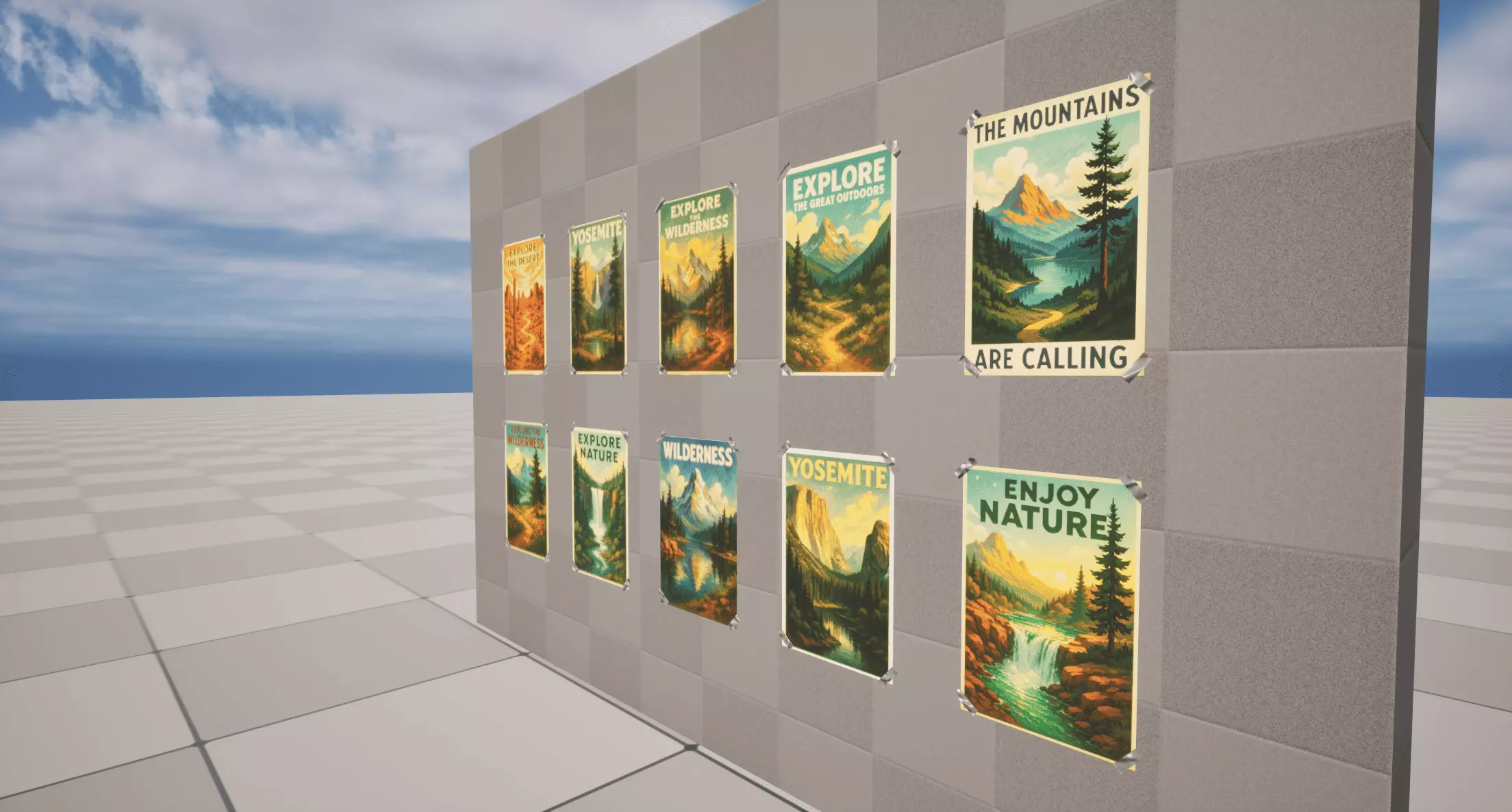 Nature Posters Low-poly 3D model_2
