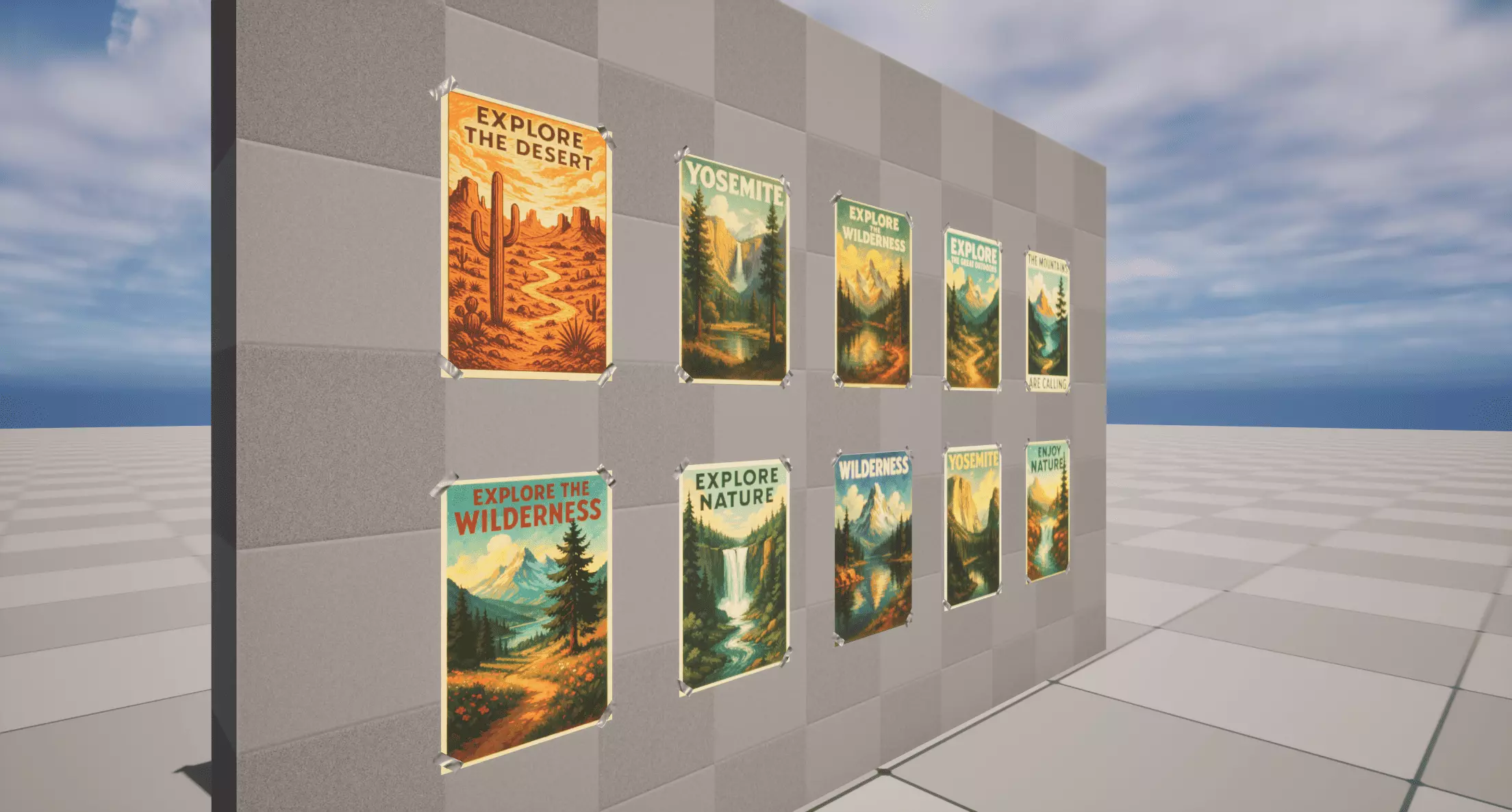 Nature Posters Low-poly 3D model_1