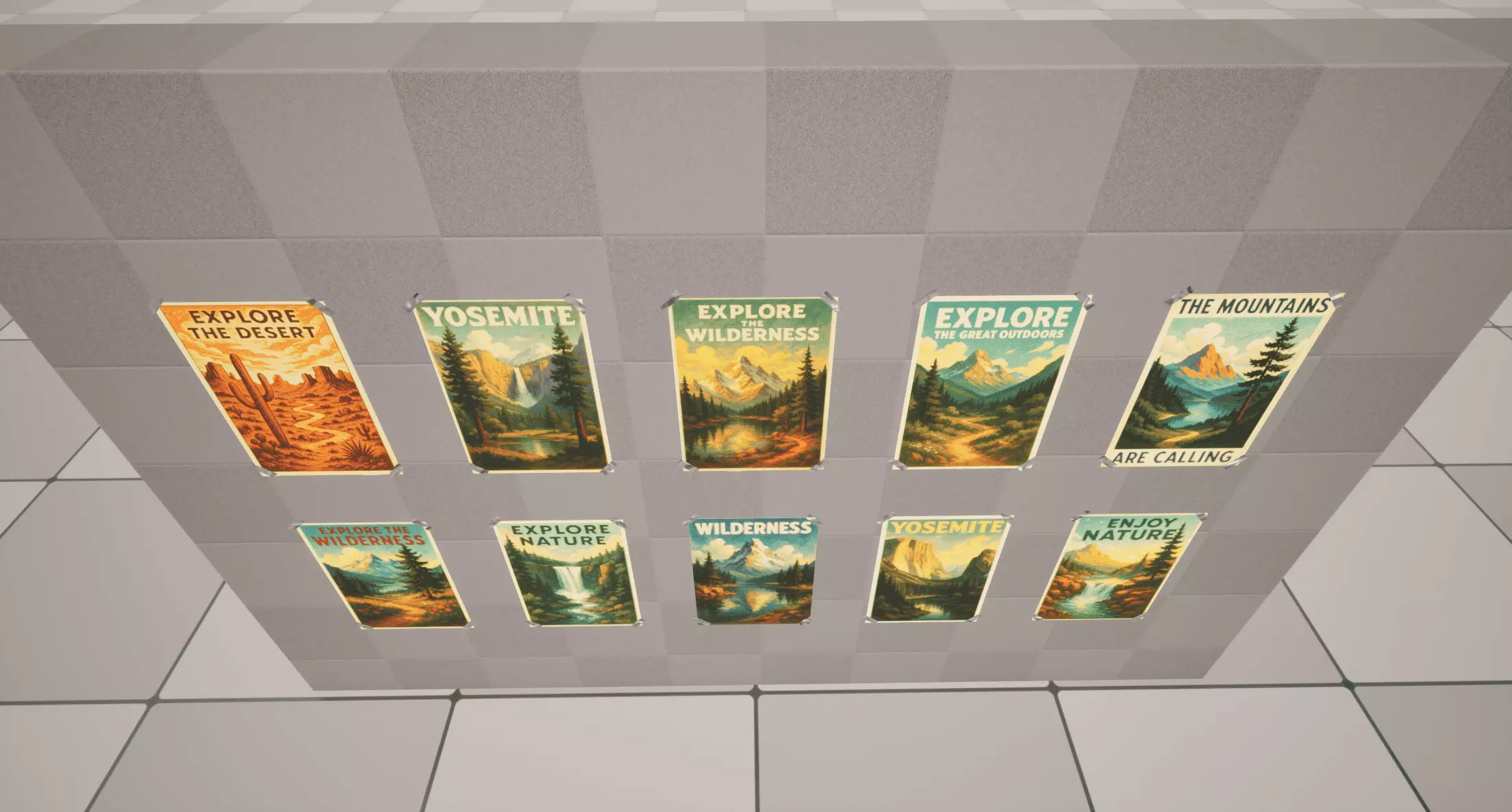 Nature Posters Low-poly 3D model_3