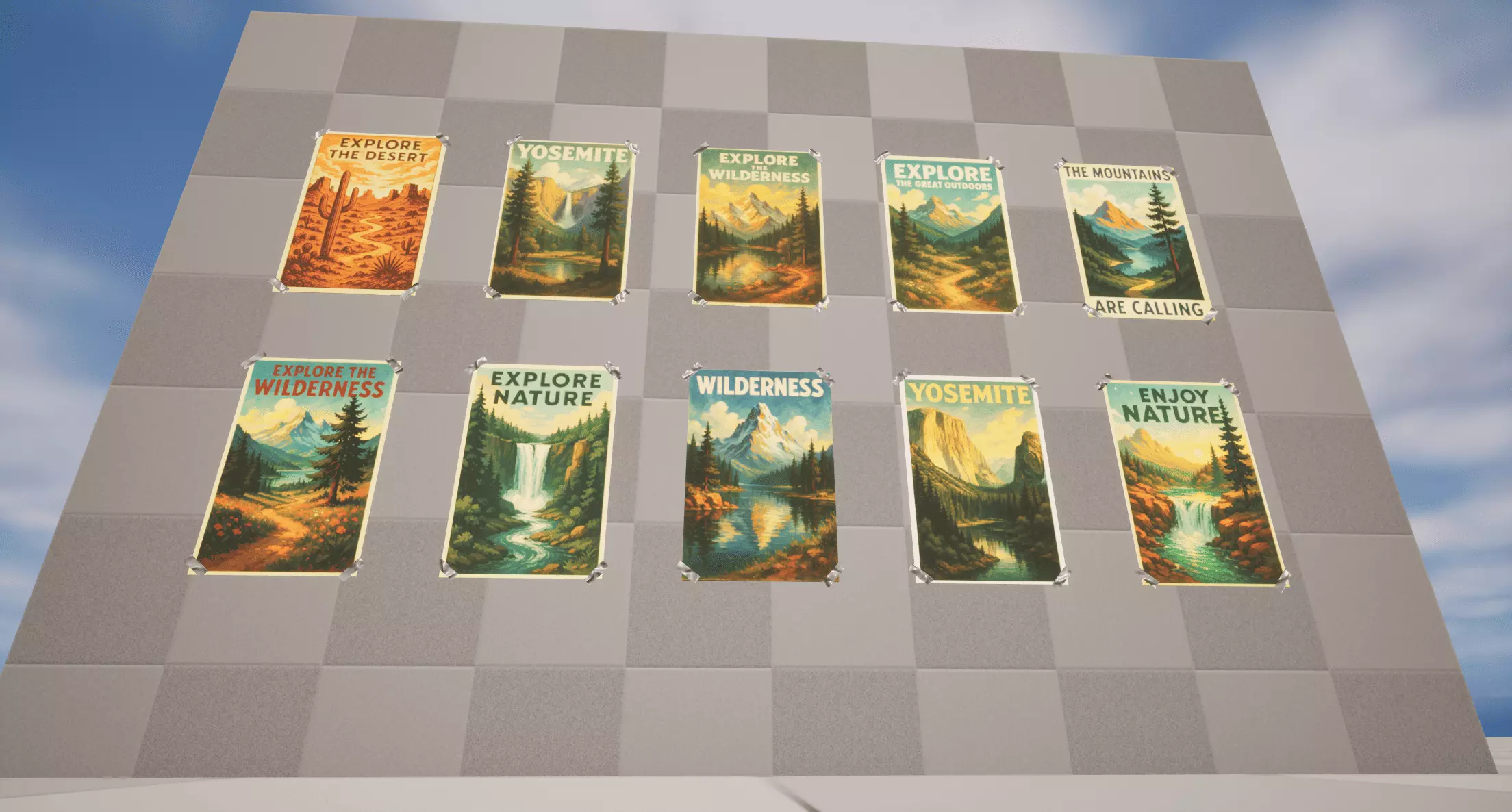 Nature Posters Low-poly 3D model_4