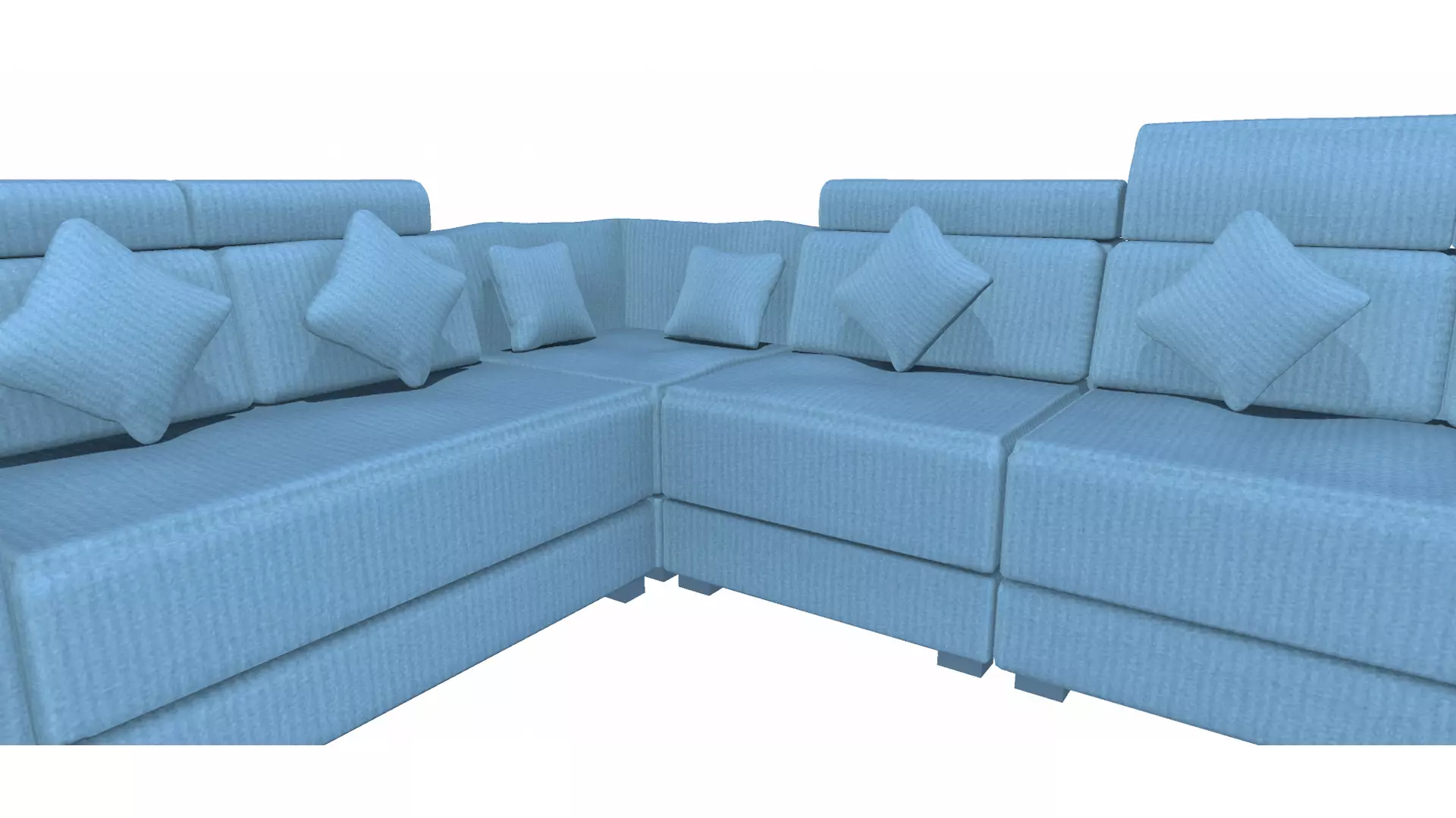 L Shape Sofa PBR Textured Low-poly 3D model_4