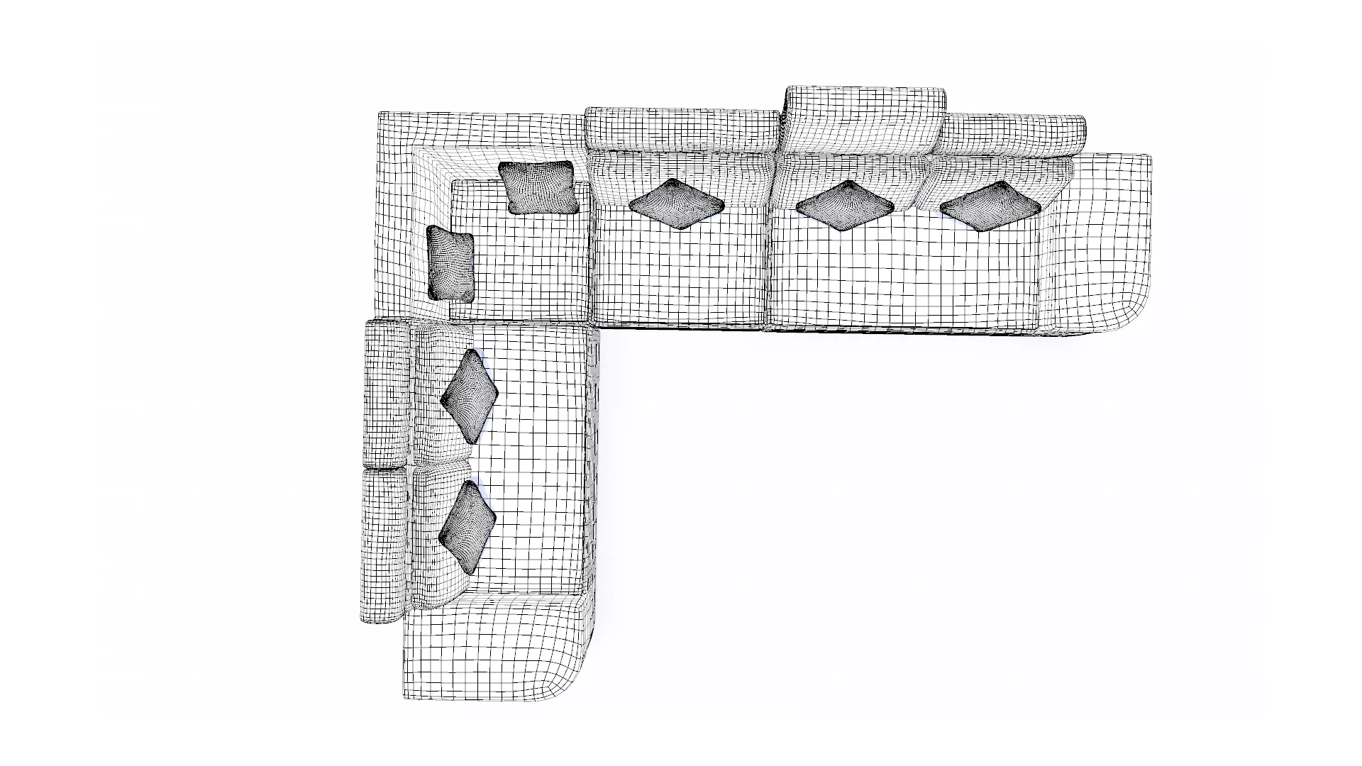 L Shape Sofa PBR Textured Low-poly 3D model_8