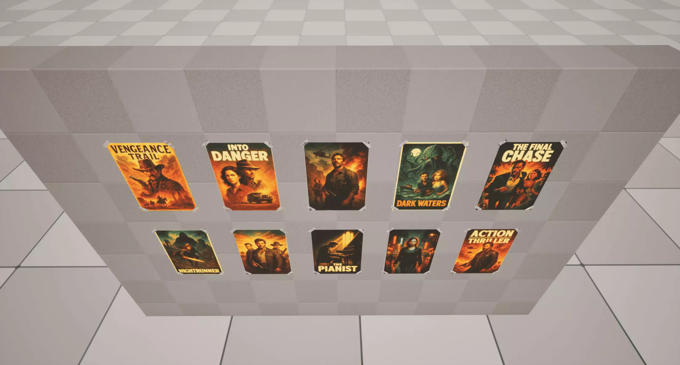 Cinematic Posters Low-poly 3D model_4