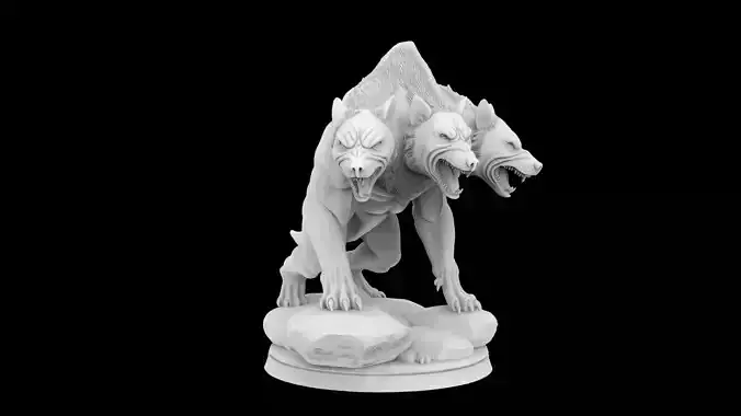 Cerberus Three-Headed Dog 3D Print Model