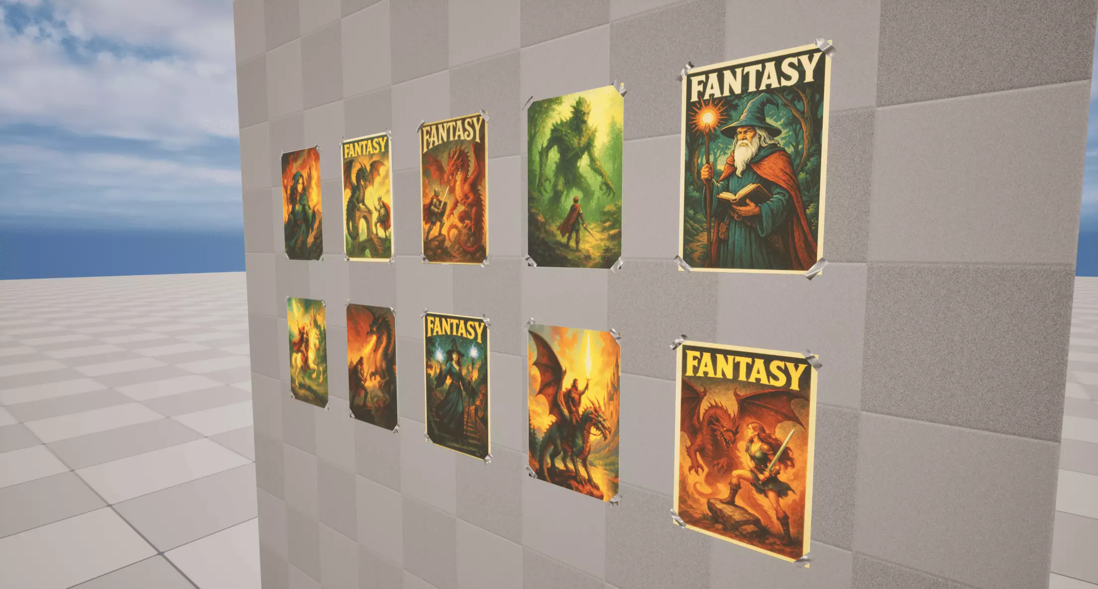Fantasy Posters Low-poly 3D model_2